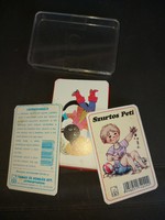 Szurtos Peti, kártyajáték, szép állapotban, repedt dobozában, 31 lap+2 tájékoztató