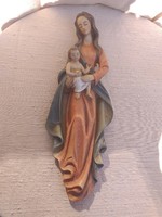 Antik Szűz Mária fa szobor