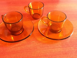 French vereco brand amber yellow bottle retro coffee set for replacement