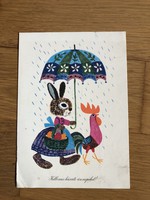 Kellemes húsvéti ünnepeket - Demjén Zsuzsa rajzos képeslap
