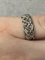 Ezüst-Gyémánt brill gyűrű 16mm belső átmérőjű jelzett
