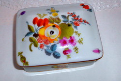 Herendi gyümölcs mintás porcelán doboz (Bouquet de fruits minta)