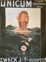 Plakát: Zwack - Unicum (reprint 1980 körüli!)