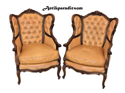 A273 Antik barokk bőr fotelek 