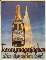 Plakát: Toronymagassan a Szent István Porter sör(reprint 1980 körüli!)