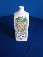 Hollóházi Aqua Vitae porcelán palack, butella