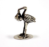 Ezüst gólya miniatűr figura (ZAL-Ag89861)
