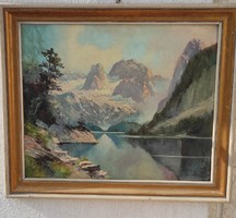 Gyönyörű Szignàlt festmény tàjkép, Alpesi,Tàtra, Erdélyi havasok,Alpok!