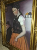 Fiatal lány portréja Sárossy -nak olvasható szignóval