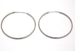 Engraved Silver Large Hoop Earrings (zal-ag93872)