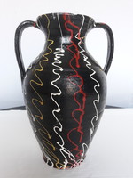 Showy retro ceramic floor vase, 33 cm