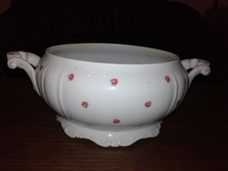 Zsolnay baroque rose soup bowl