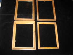 Old picture frames made of pine, 4 pieces, rebate size 13 x 12.5 cm