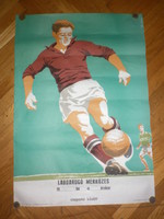 Régi labdarúgó mérkőzés plakát 1960 as évek 66,5x46,5cm