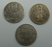 Ferenc József 1894-es ezüst 1 koronások - 3 db