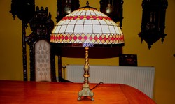 Tiffany lamp with copper base, huge 70 cm