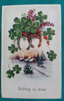 Újévi üdvözlet,antik képeslap 1938