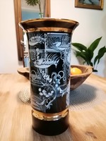 Hollóházi Szász Endre porcelán váza Adria 26 cm