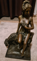 J.b.Deposee / P. Julien  signalt bronz szobor ! Juhász lány