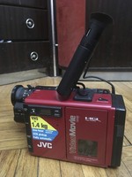 JVC VideoMovie VHSC GR-C7E kiegészítőivel eredeti táskájában