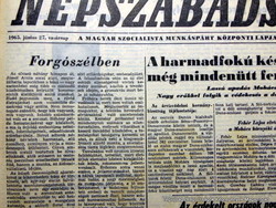 1965 június 27  /  NÉPSZABADSÁG  /  Régi ÚJSÁGOK KÉPREGÉNYEK MAGAZINOK Ssz.:  14878