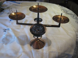 Szabó gy. Industrial three-branched candle holder, marked 22.5 x 20 cm