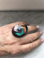 Álomszép Muránói jelzett üveg gyűrű 