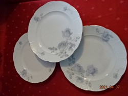 Meisseni porcelán antik lapostányér, világoskék rózsamintával, átmérője 24 cm. Vanneki!