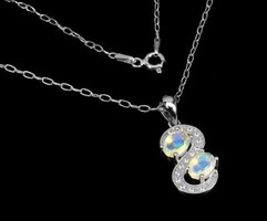 Ezüst medál valódi etióp nemes opállal és topázzal!