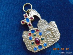 A Német-Római császárok koronája a 10.sz után ,Aranyozott bronz miniatür,színes kövekkel