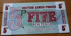 5 Pence Angol katonai bankjegy T1