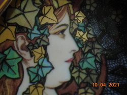 -50 % Alphonse Mucha "IVY"1901 mintával kiöntő formájú dísztálka a Carmani cégtől