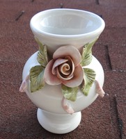 Marked - Italian - vase with rose decoration