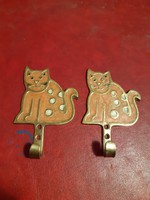 Pompás zománcozott réz macskás fogas pár (együtt)