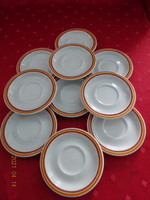 Alföldi porcelán, barna csíkos kávéscsésze alátét. Vanneki!