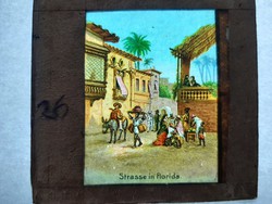 Antik dia. Üveglapra festett képek. 1870-1906  Események 1db    16.