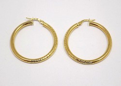 Engraved gold hoop earrings (zal-au95468)