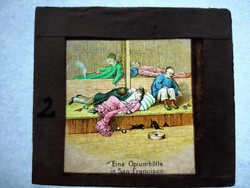 Antik dia. Üveglapra festett képek. 1870-1906  Események 1db    29.