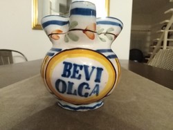 BEVI OLGA - marche majolika edény a 19. század elejéről