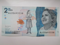 Kolumbia 2000 pesos 2017 UNC