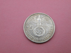 KK1159 1936 D ezüst 5 márka Németország