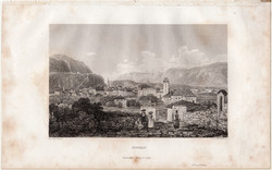 Bolzano, acélmetszet 1840, eredeti, 9 x 15, metszet, monarchia, Tirol, Olaszország, Botzen