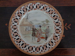JELZETT JAPÁN ÁTTÖRT PORCELÁN TÁNYÉR VI.