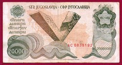 * Külföldi pénzek:  Jugoszlávia  1989  2 000 000 dinár