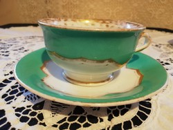 Eladó antik porcelán Pirkenhammer Cristian Fischer türkíz hatalmas teás szett és csésze!