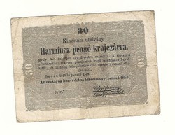 1849 es 30 pengő krajczárra Kossuth bankó papírpénz bankjegy 48 49 es szabadságharc pénze  sor bir
