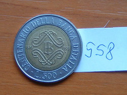 OLASZORSZÁG 500 LÍRA 1993 R (1893-1993) (Bank of Italy) I típus BIMETÁL #558