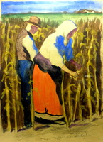 József Kosta (1861 - 1949) corn pickers !!!