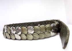 Leather bracelet with metal decoration