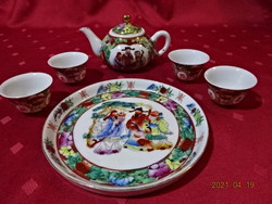 Négy személyes japán porcelán,  úti teáskészlet. Kanna 2 dl  cseszék  0.4 dl esekVanneki!